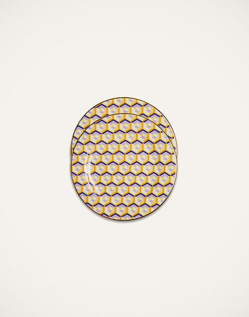 La DoubleJ Dessert Plate Set of 2 Cubi Giallo DIS0048CER001CUB0009