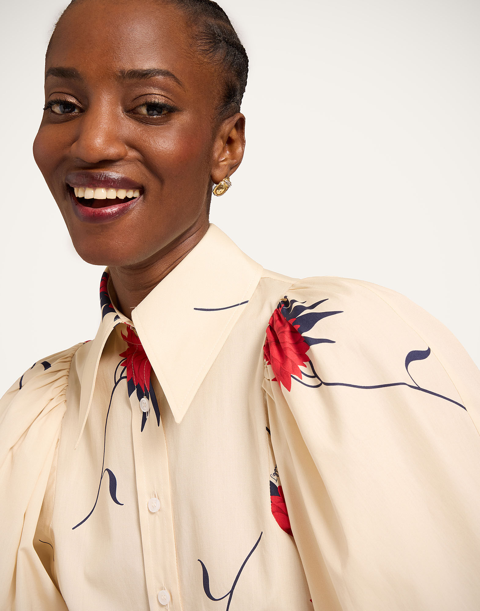 La DoubleJ Pouf Shirt Derby Ecru SHI0159COT039DER01BR05