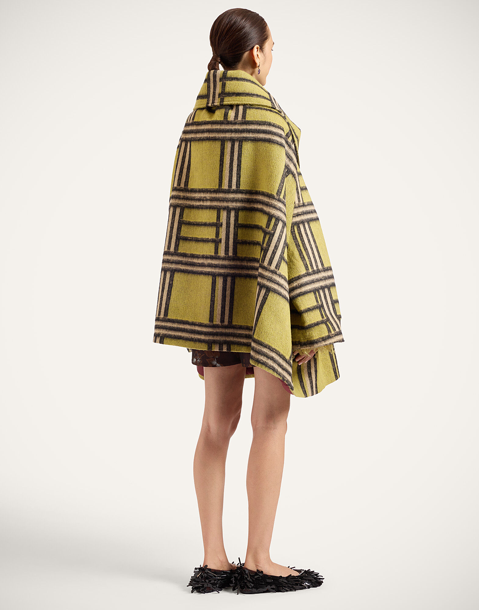 La DoubleJ New Town Cape Kells Check Green JAC0215WOL038KEL02GR02