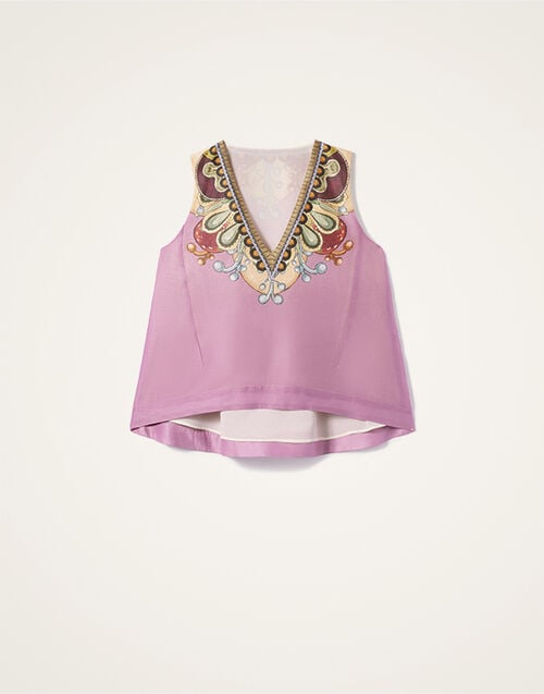 La DoubleJ V-Neck Scala Top La DoubleJ V-Neck Scala Top Nucleus Placée Dusty Pink TOP0167LIN010NUC06PI10