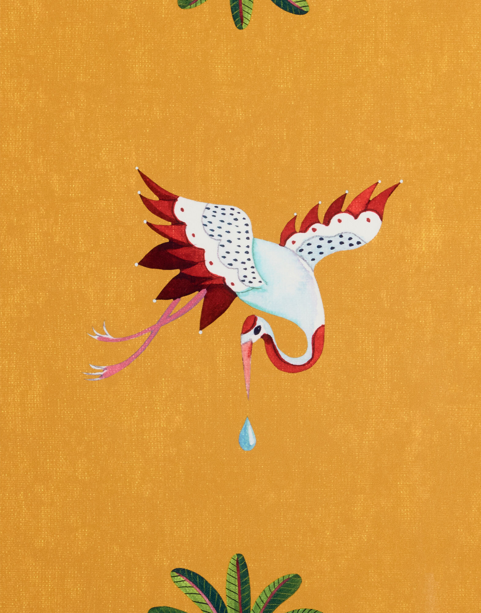 La DoubleJ Disk Placemats Set of 2 Spirit Stork Saffron PMT0032CRK001HLE09YE09