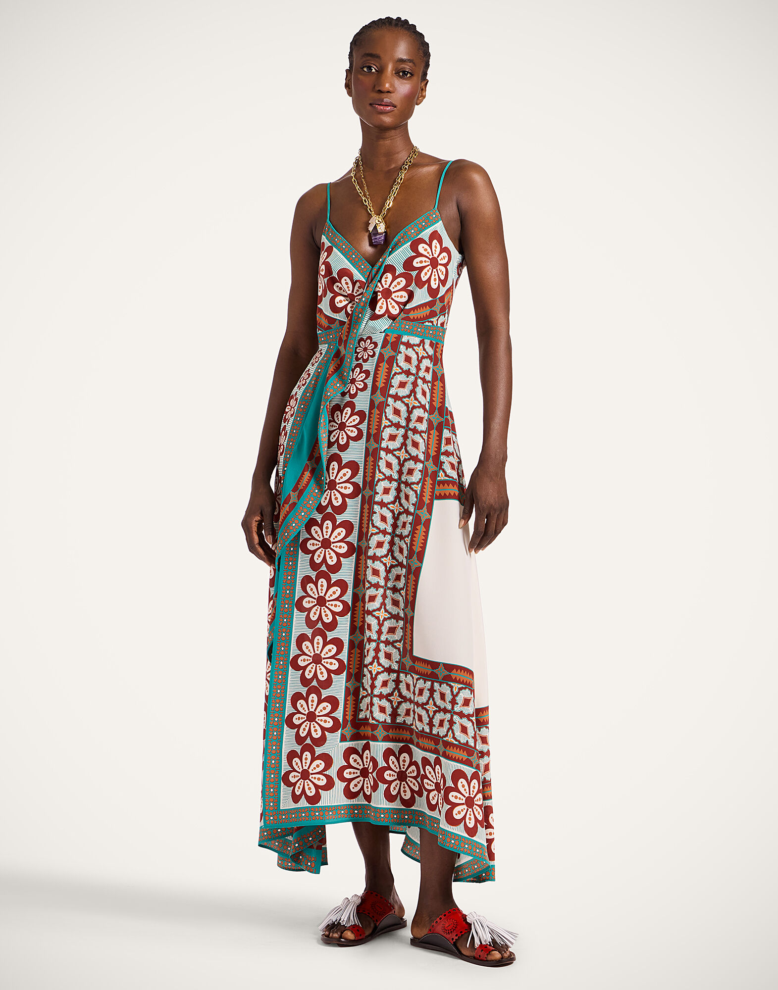 La DoubleJ Turn Around Dress Pagoda Plac&eacute;e Rust DRE0905CRE002PAG01OR04