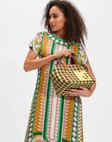 LaDoubleJ Mini Mama Tote Bag LaDoubleJ Mini Mama Tote Bag Check Verde/Nero BAG0004PLC002CHE0007