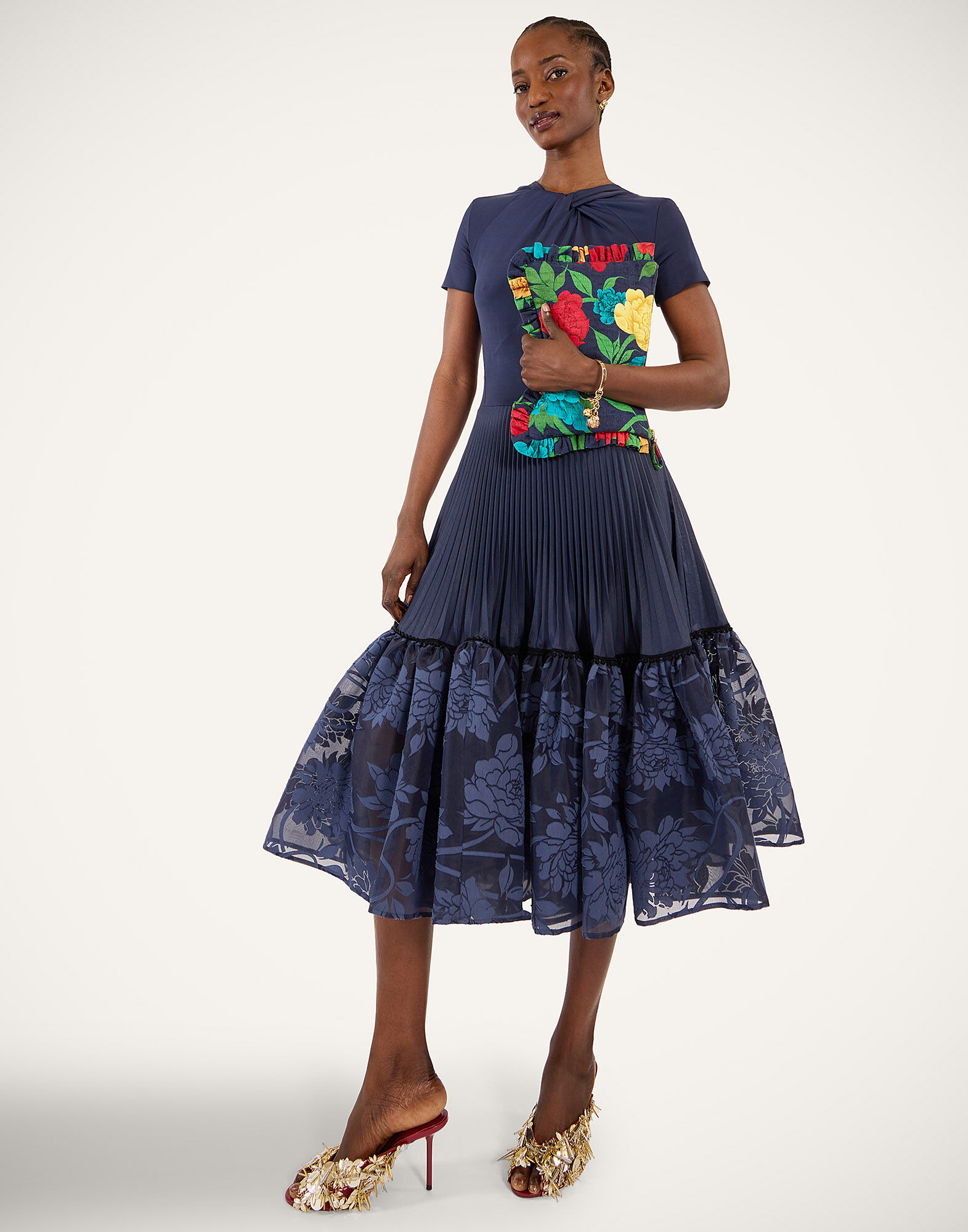 La DoubleJ Chignon Dress Solid Midnight Blue DRE1063COT092SOLIDBU04