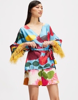 LaDoubleJ Kimono Top (With Feathers) LaDoubleJ Kimono Top (With Feathers) Prom Azzurro SHI0041SIL001PRO0002
