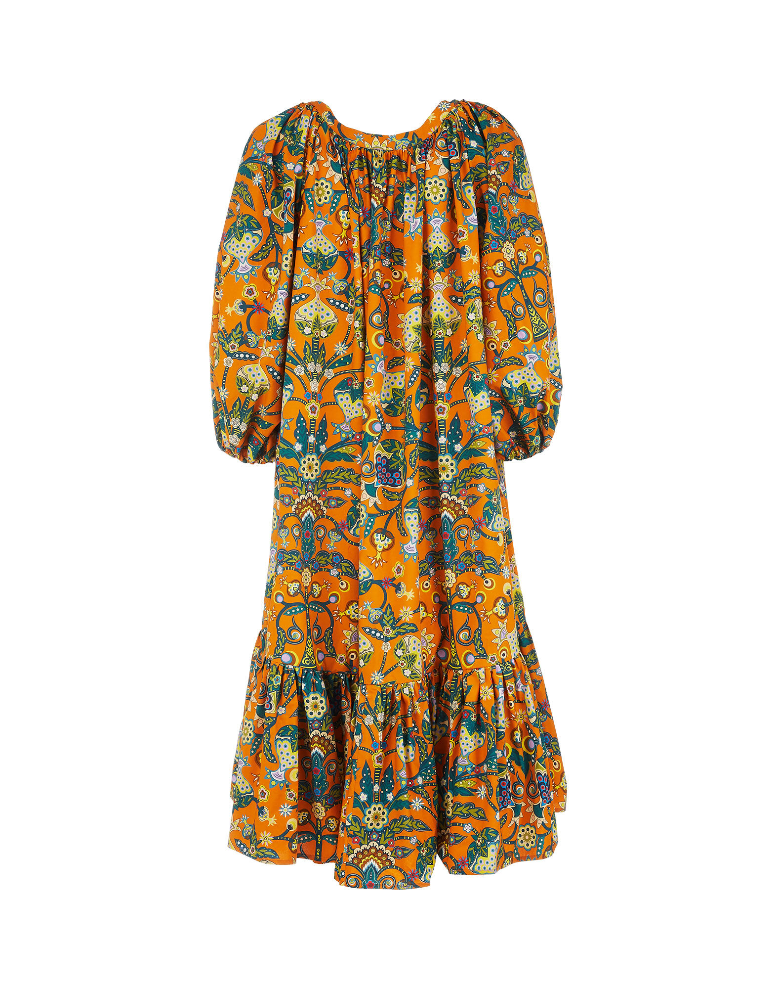 LaDoubleJ Folk Dress Tree Of Life Arancio DRE0214COT001TFL0002