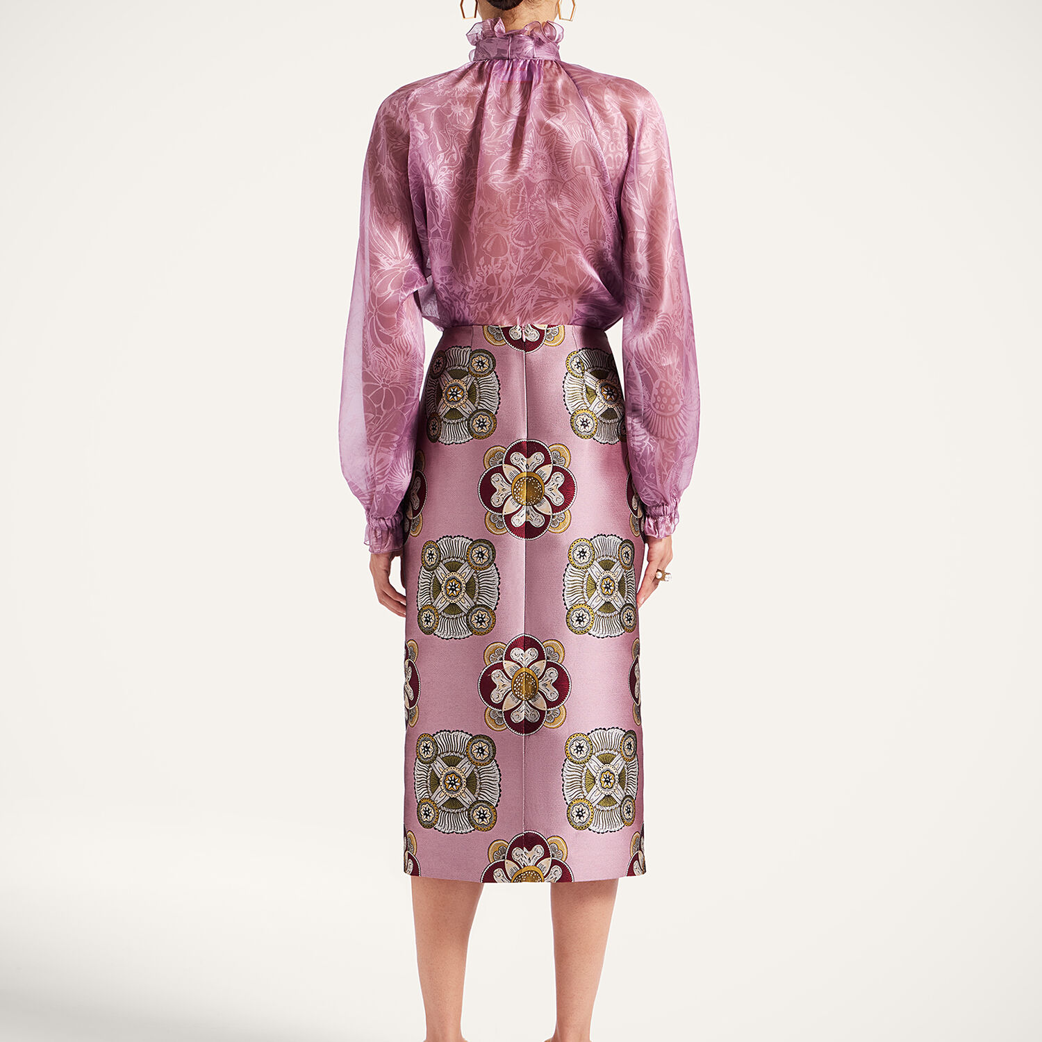  La Doublej Mother Of The Bride Women - Pencil Skirt Nucleus Dusty Pink L 72% Polyester 28% Silk 