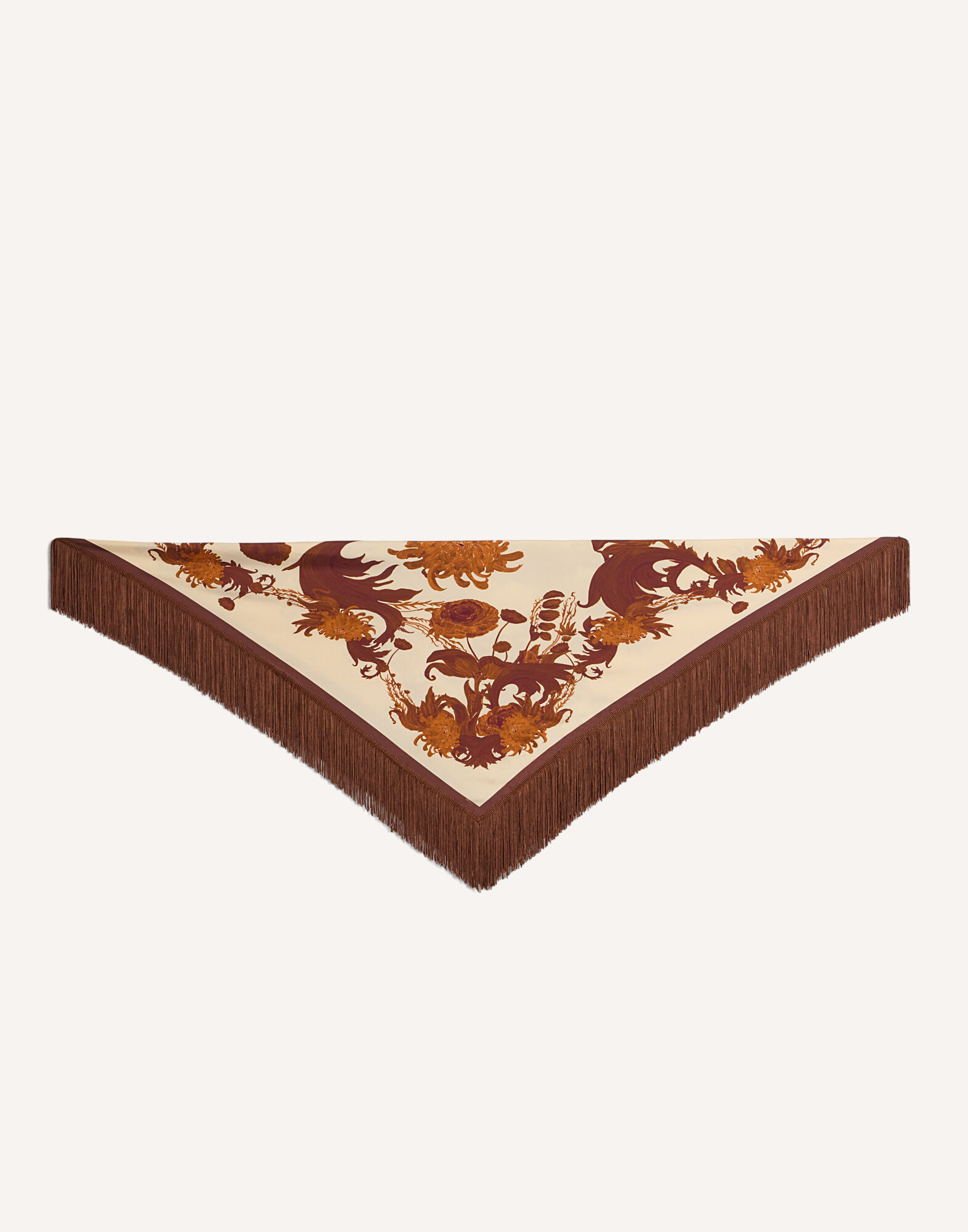La DoubleJ Reversible Fringe Foulard 90 Coven Plac&eacute;e Buttercream SCA0073SIL006COV05WH09