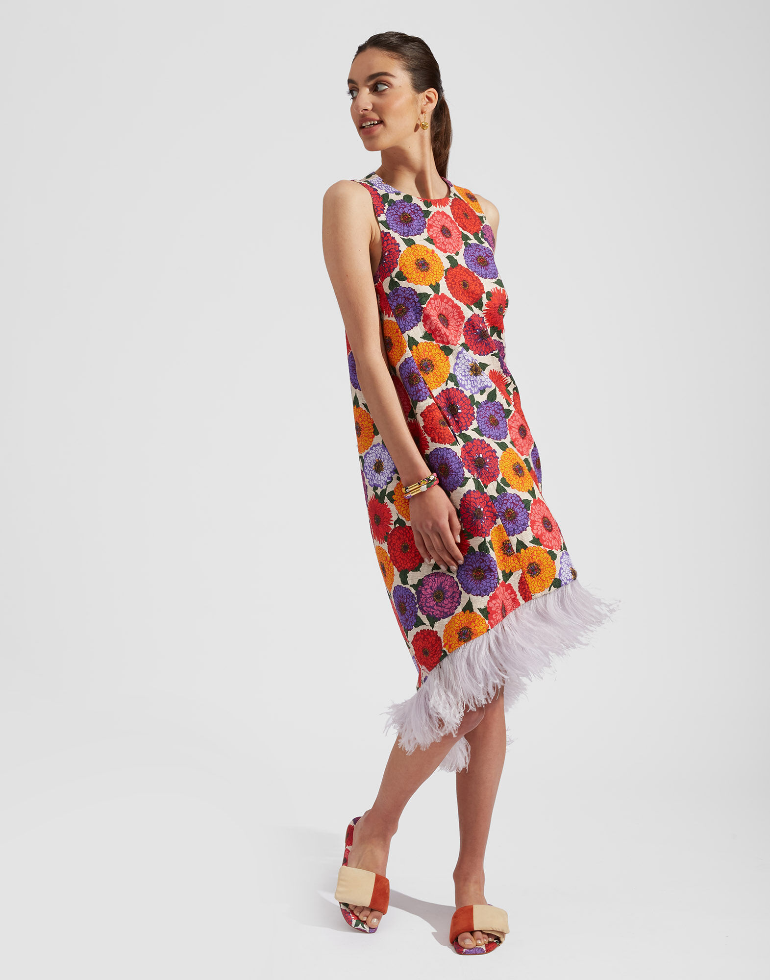 La DoubleJ La Scala High Dress (With Feathers) Zinnie DRE0211COT005ZIN0001