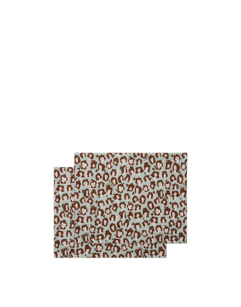 La DoubleJ Placemat Set Of 2 La DoubleJ Placemat Set Of 2 Lady Leopard Acqua TBM0001LIN001LLE0002