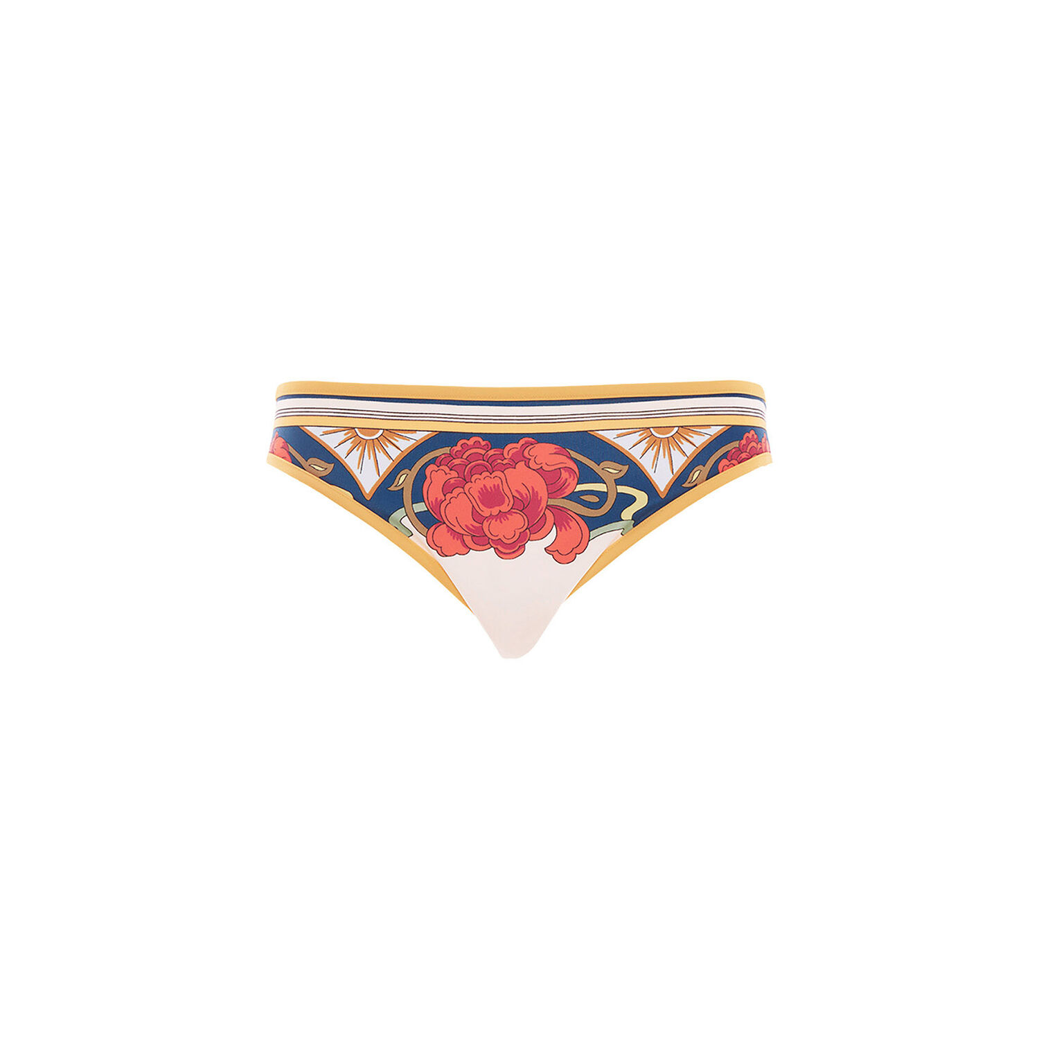 La Doublej Tropical-print Bikini Bottoms In Foulard Liberty Ivory