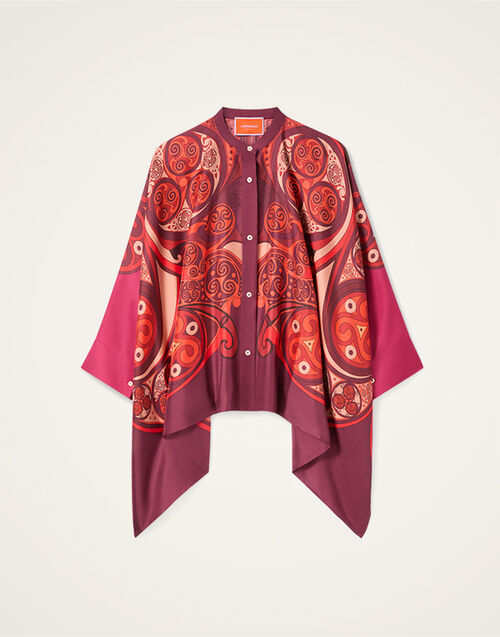 La DoubleJ Foulard Shirt Alchemy Plac&eacute;e Dark Red SHI0059SIL001ALC03RE40