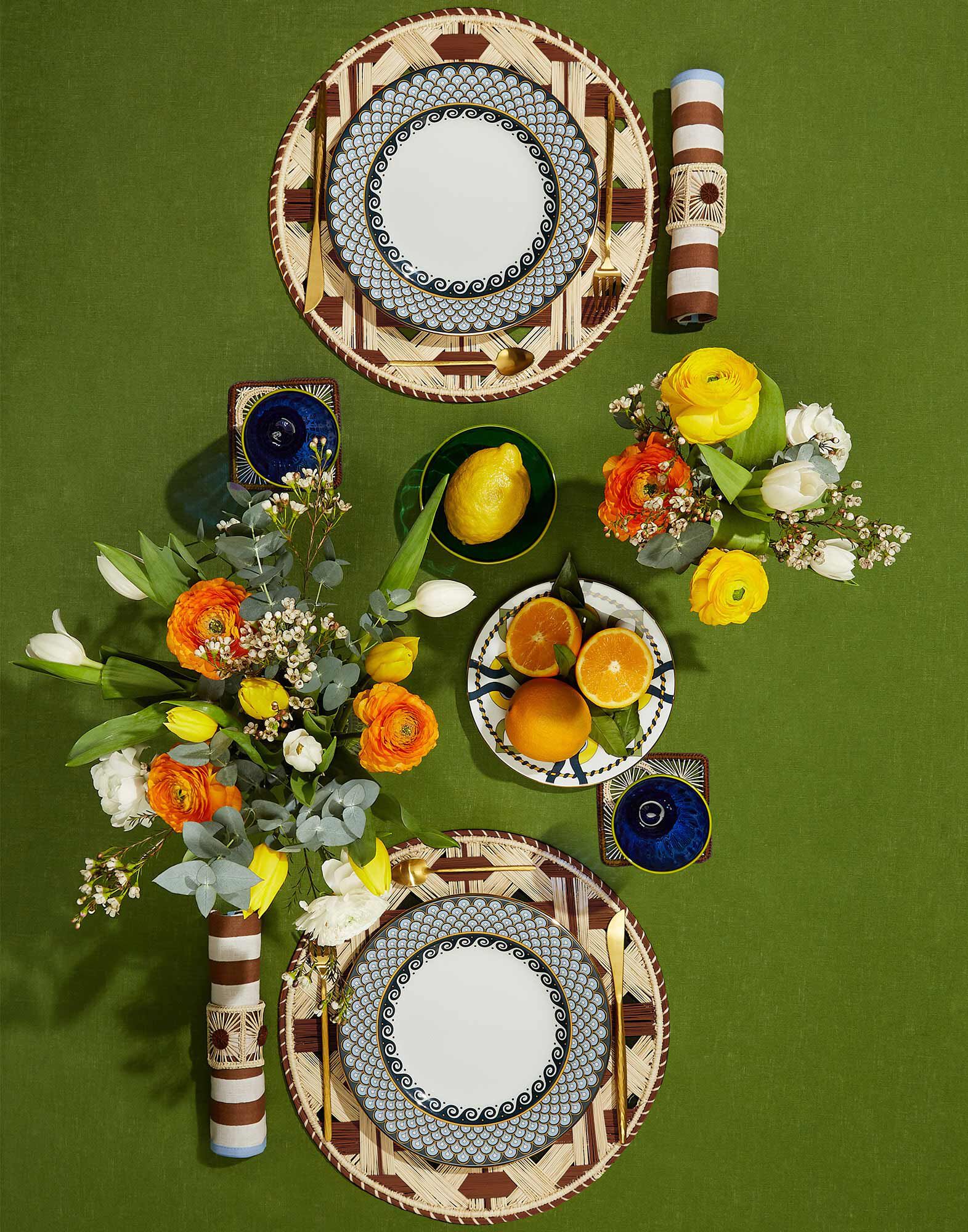 La DoubleJ Raffia Coaster Set Of 4 Mixed CST0002RAF007MIX0004