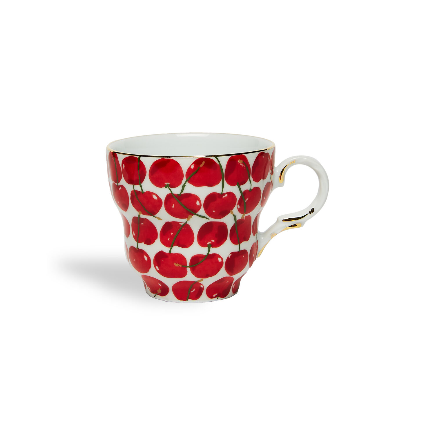 La Doublej Big Mama Cup And Saucer In Cherries Avorio