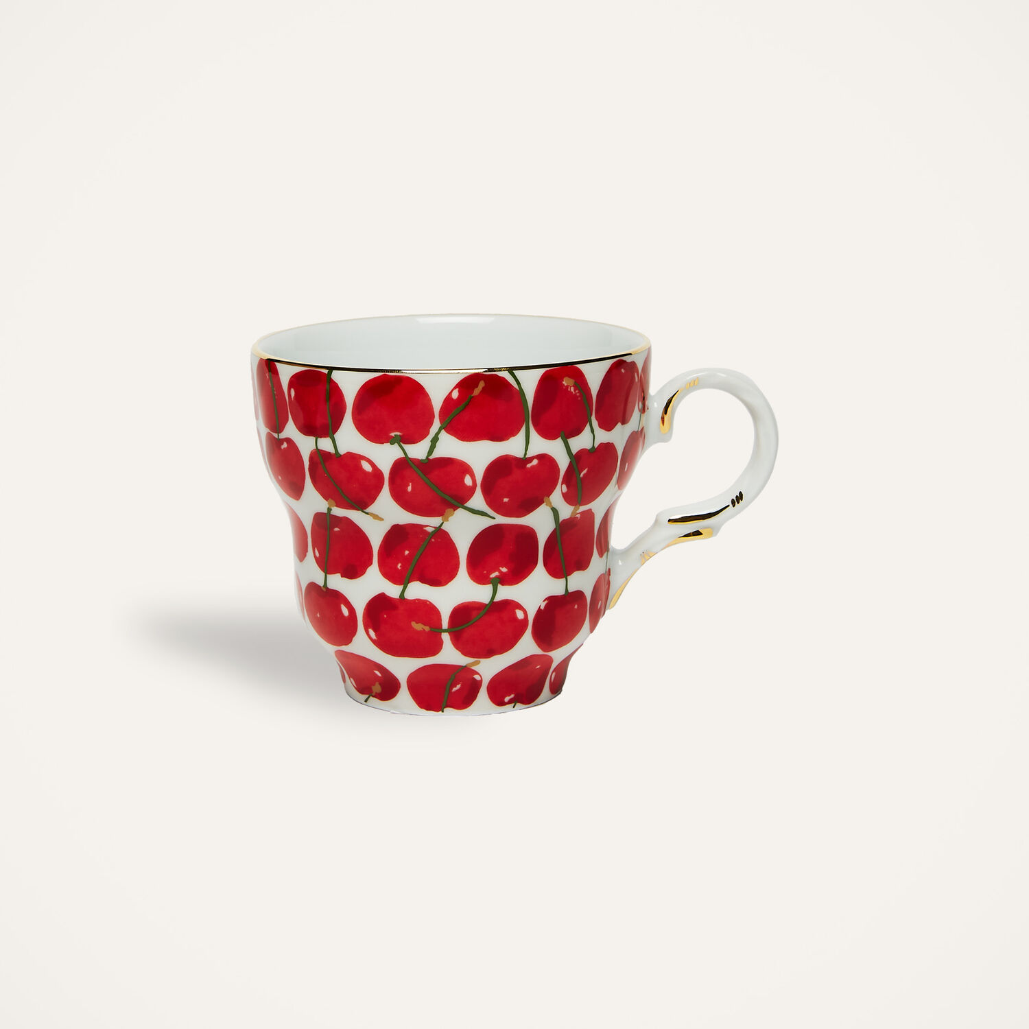 La Doublej Big Mama Cup And Saucer In Cherries Avorio