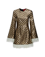 La DoubleJ Twiggy Dress &#40;With Feathers&#41; Leopard Chine&#39; DRE0425JAC041LEC0001