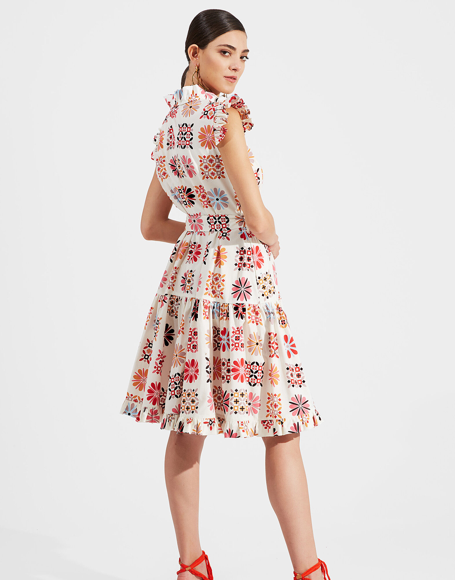 LaDoubleJ Short And Sassy Dress Vetrata Bianco DRE0003COT001VET0002