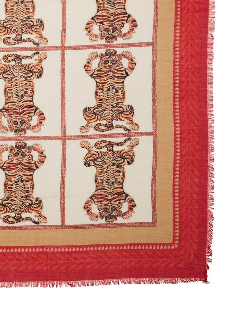 La DoubleJ Shawl (135x135) La DoubleJ Shawl (135x135) Tiger Tiles Camel SCA0026SIL011TIG0006