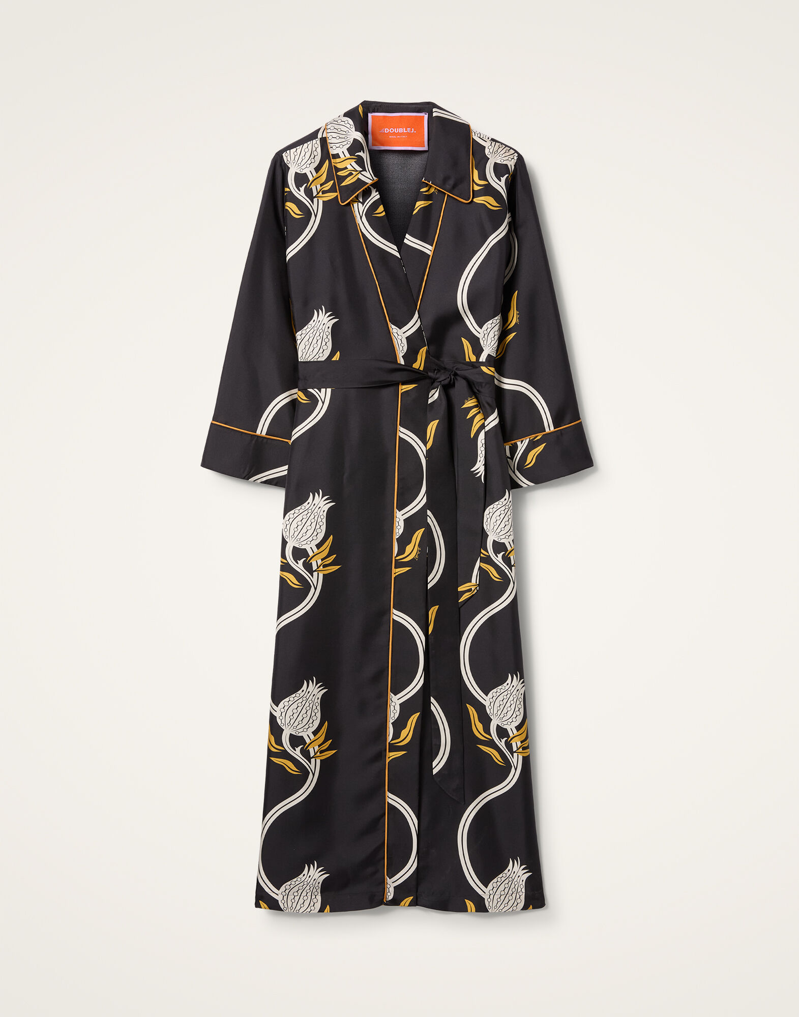 La DoubleJ Midnight Dress Melograno Black & White DRE0819SIL001MEL01BL03