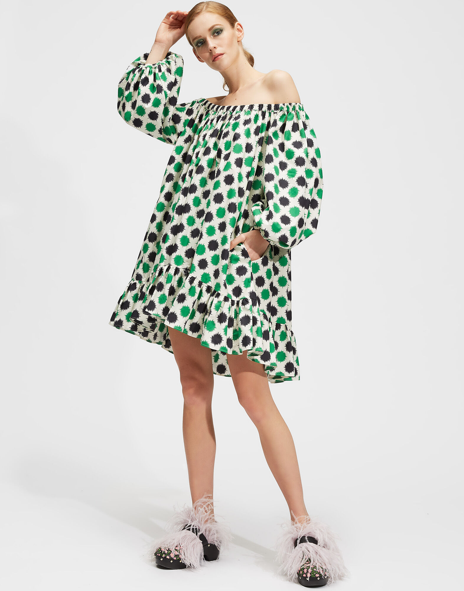 LaDoubleJ Short Paloma Dress Pom Pom DRE0162COT001PMP0001