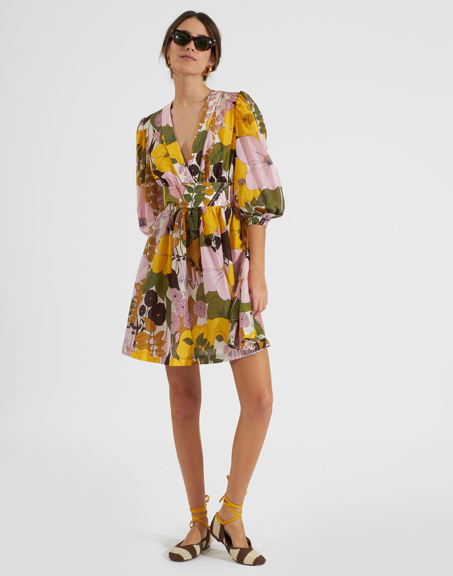 La DoubleJ Margherita Dress Big Flower Rose DRE0511SIL010BFL03PI01