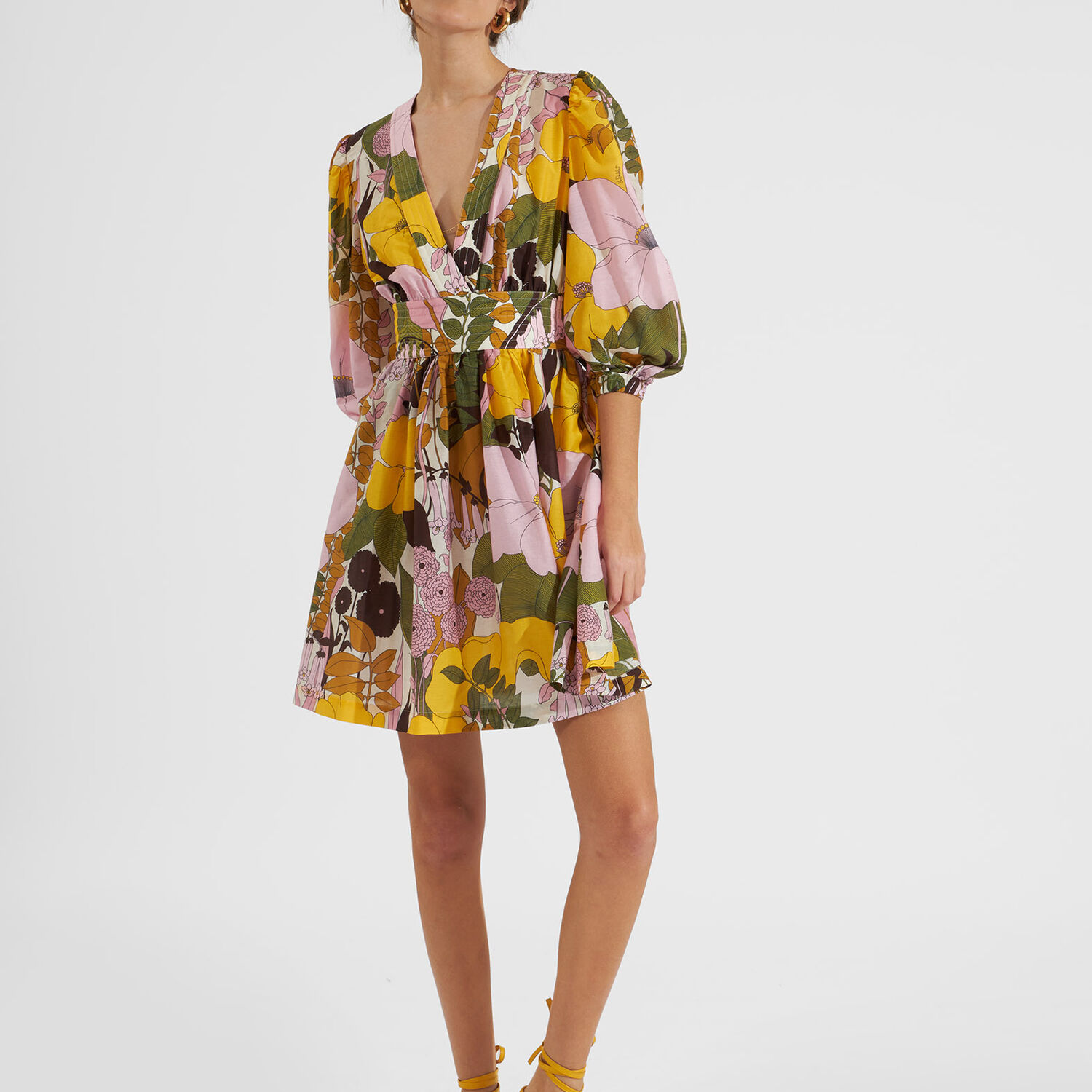 La Doublej Margherita Dress In Big Flower Rose