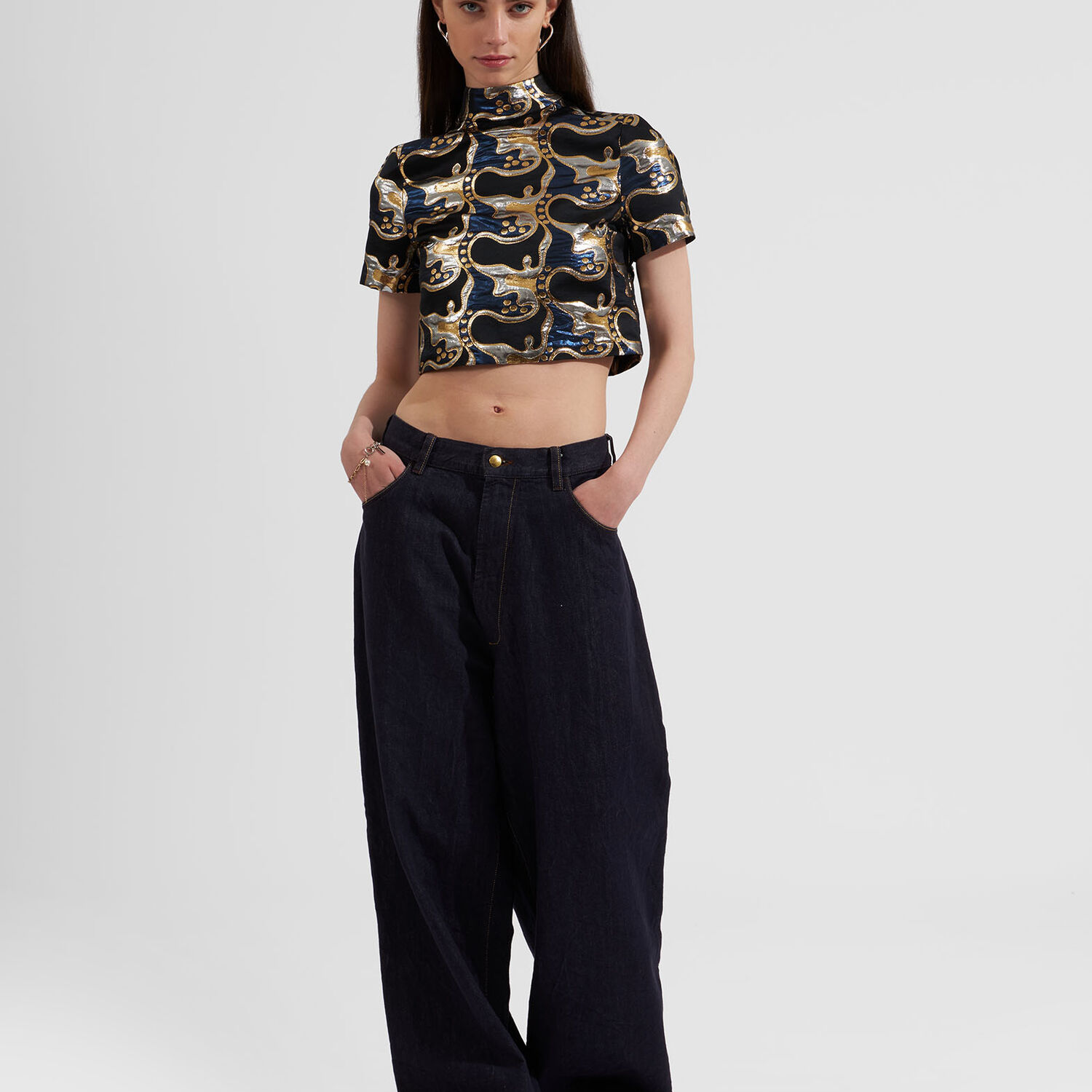  La Doublej Shirts & Tops Women - Juliet Crop Top Spritz Blu Xs 45% Poliestere Riciclata 33% Fibra Metallizzata 22% Poliestere 
