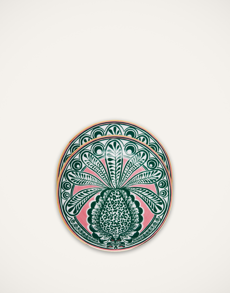 La DoubleJ Dessert Plate Set of 2 La DoubleJ Dessert Plate Set of 2 Big Pineapple Fuxia DIS0031CER001PNP0009