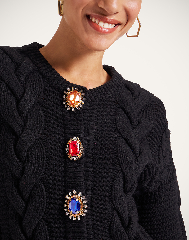 La DoubleJ Portrait Cardigan La DoubleJ Portrait Cardigan Solid Black PUL0211KNI120VA271BL01