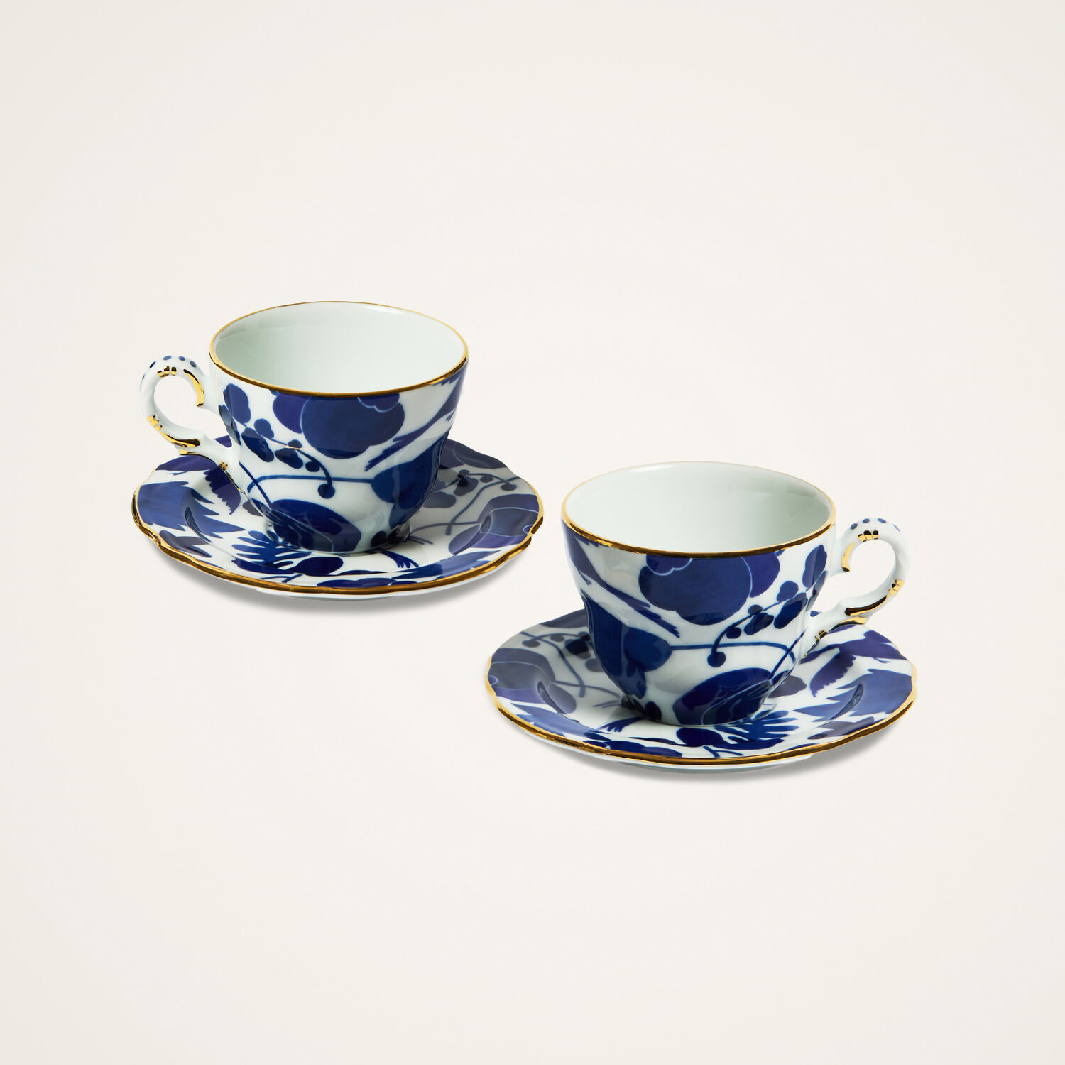 La Doublej Mama Tea Cup Set Of 2 In Wildbird Blue