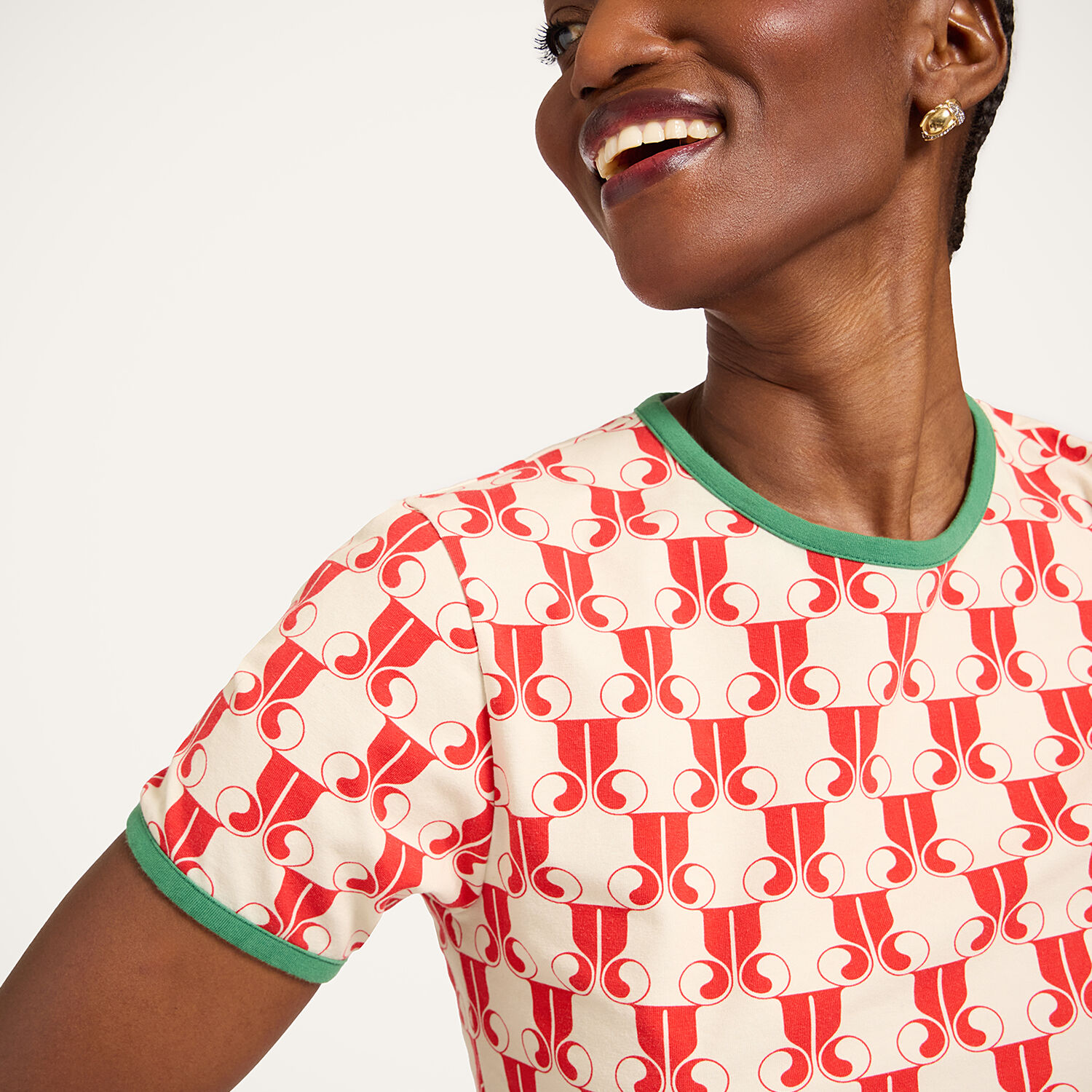  La Doublej T-shirts & Sweatshirts Women - The Cu-tee Crop La Doublej Monogram Red L 93% Cotton 7% Elastane 