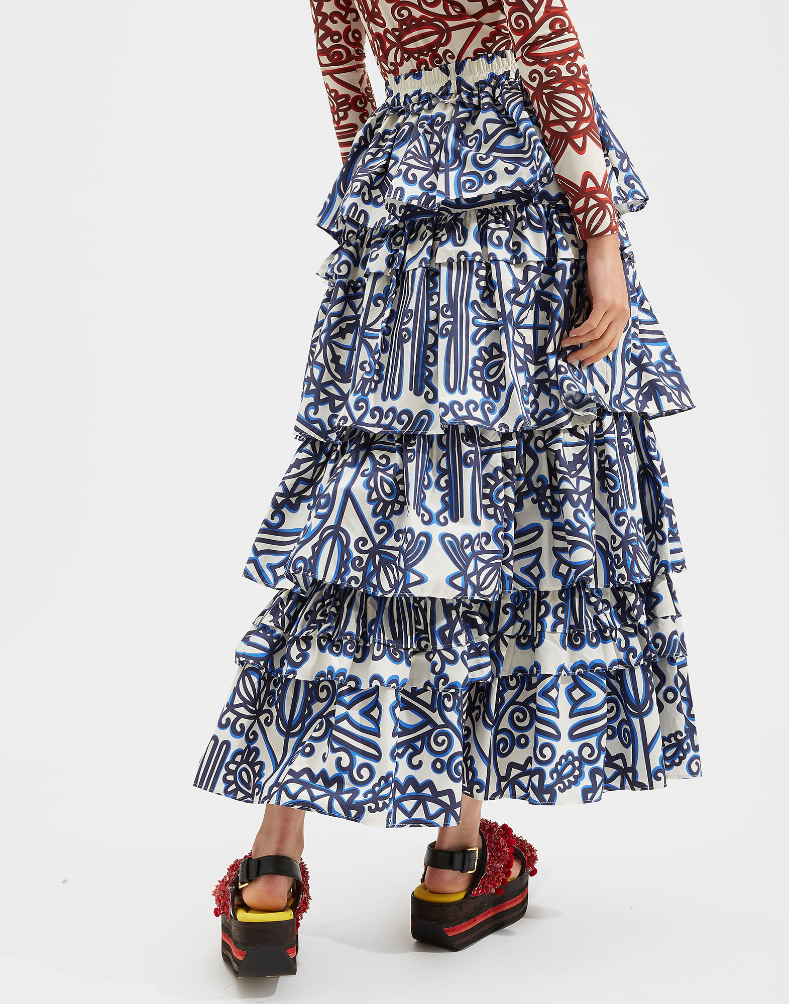 LaDoubleJ Dolce Skirt Parnaveg Blu SKI0052COT001PRN0002