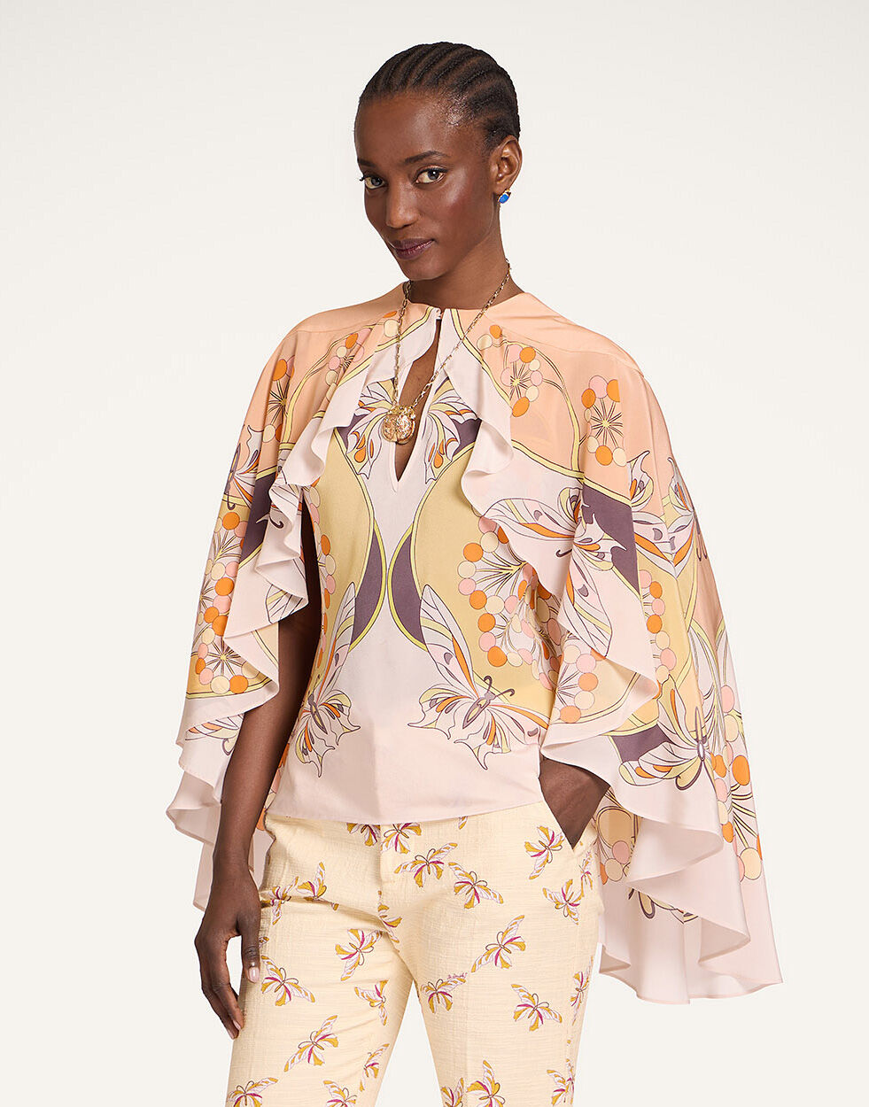 La DoubleJ Magic Top Florette Plac&eacute;e Pale Pink TOP0193CRE010FLO08PI02