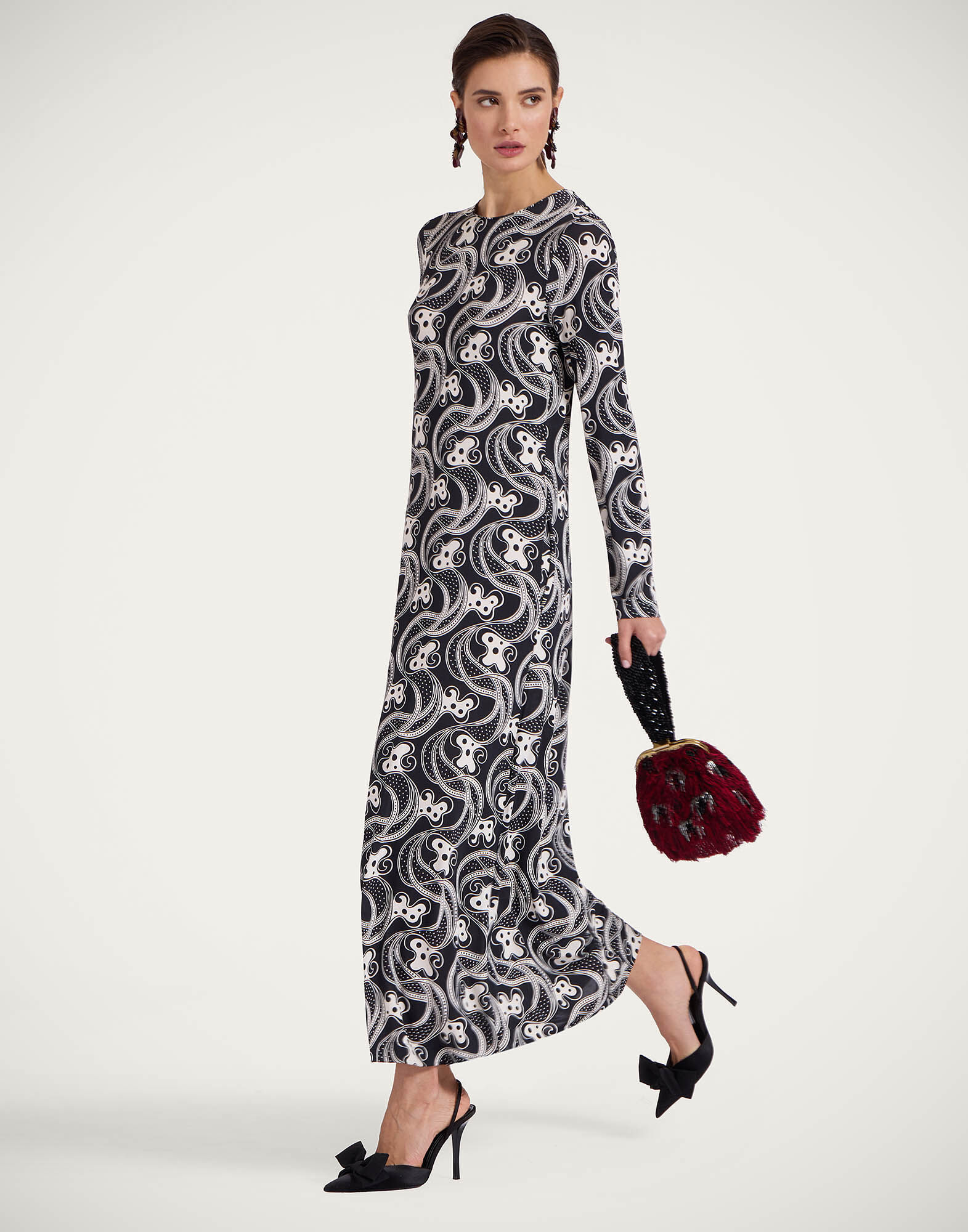 パーティードレス La Double J DRE0212 SIL001TIG0 BL03 Dresses Black Swing Dress in Botticelli Black for Women | La DoubleJ US