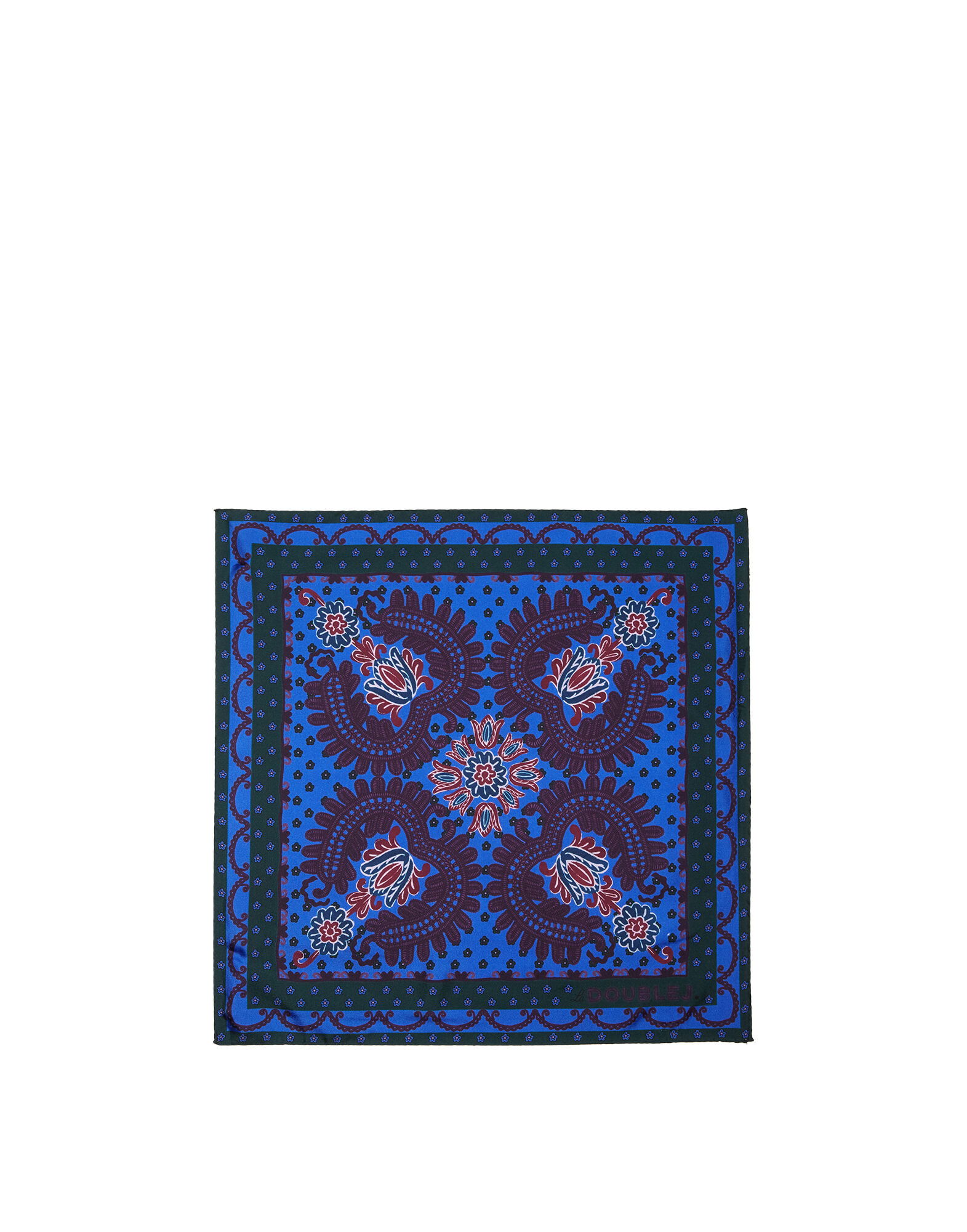 La DoubleJ Folky Hearts Foulard (45X45) Folky Hearts Blue SCA0036SIL013FLH0001