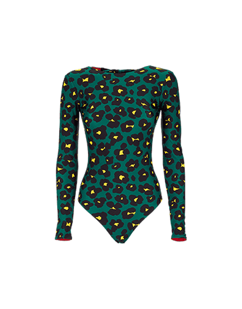 LaDoubleJ Surf Suit Flower Leopard Verde SWI0001LYC001FLL0002