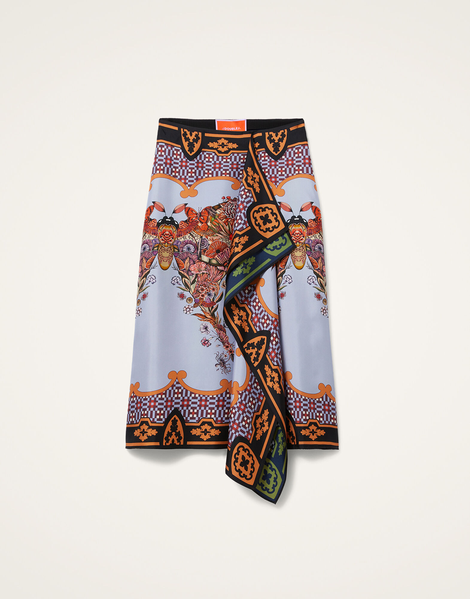 La DoubleJ Scarf Skirt Mariposa Plac&eacute;e Celeste SKI0160SIL006MAR07BU12