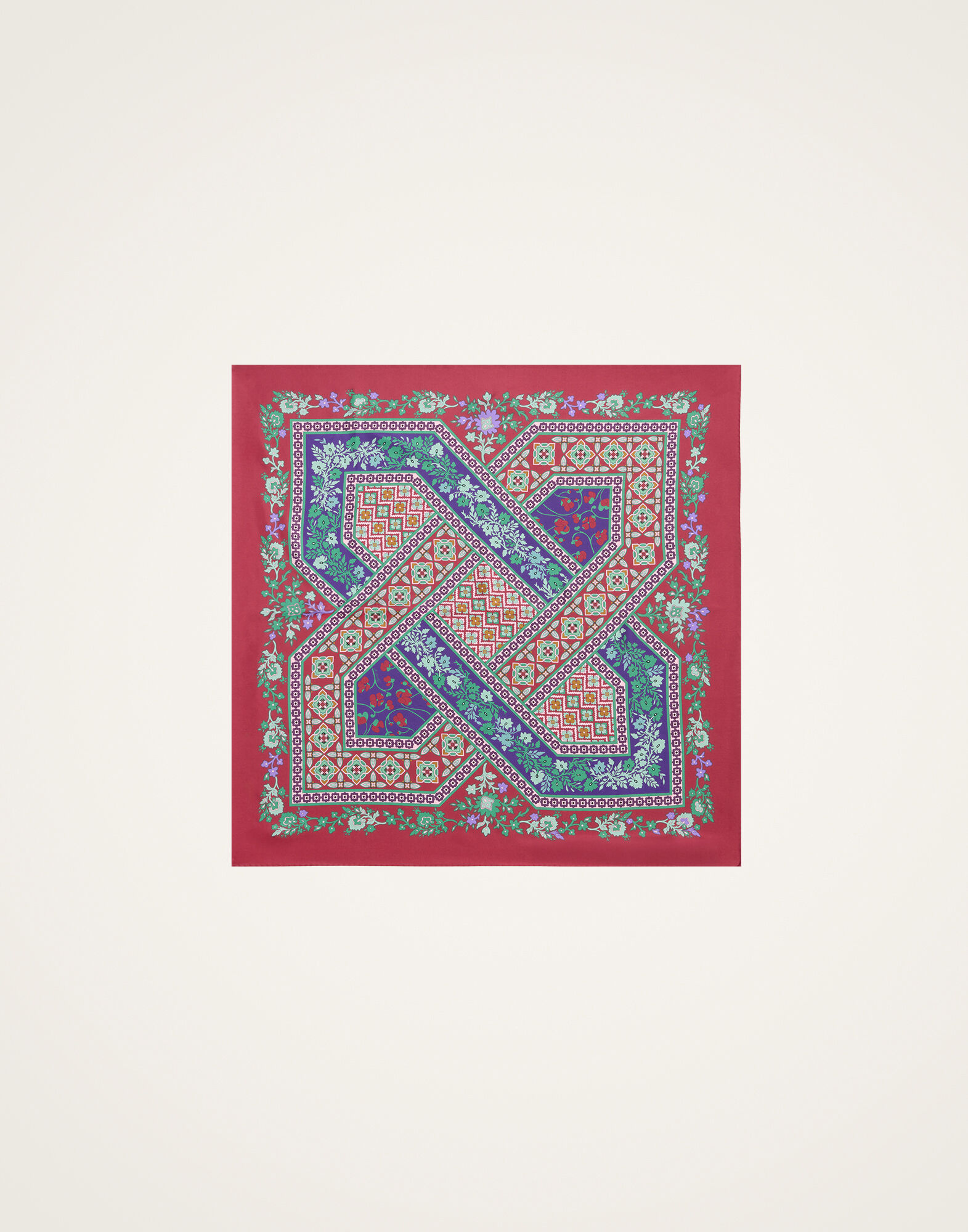 La DoubleJ Foulard 90 Regalia Plac&eacute;e Red SCA0067SIL006REG02RE01