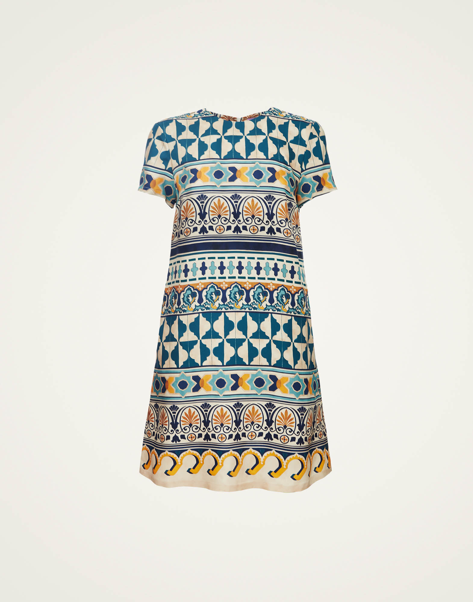 La DoubleJ Mini Swing Dress Casareale Small Plac&egrave;e Cream DRE0159SIL001REA02WH03