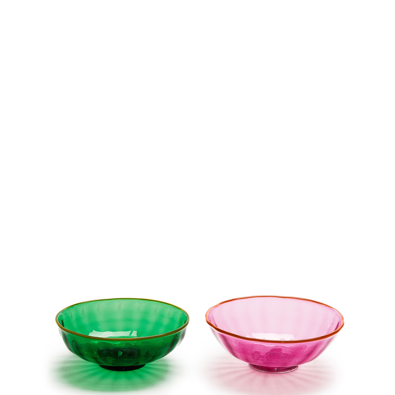 La Doublej Set Of 2 Nut Bowls In Verde/rosa