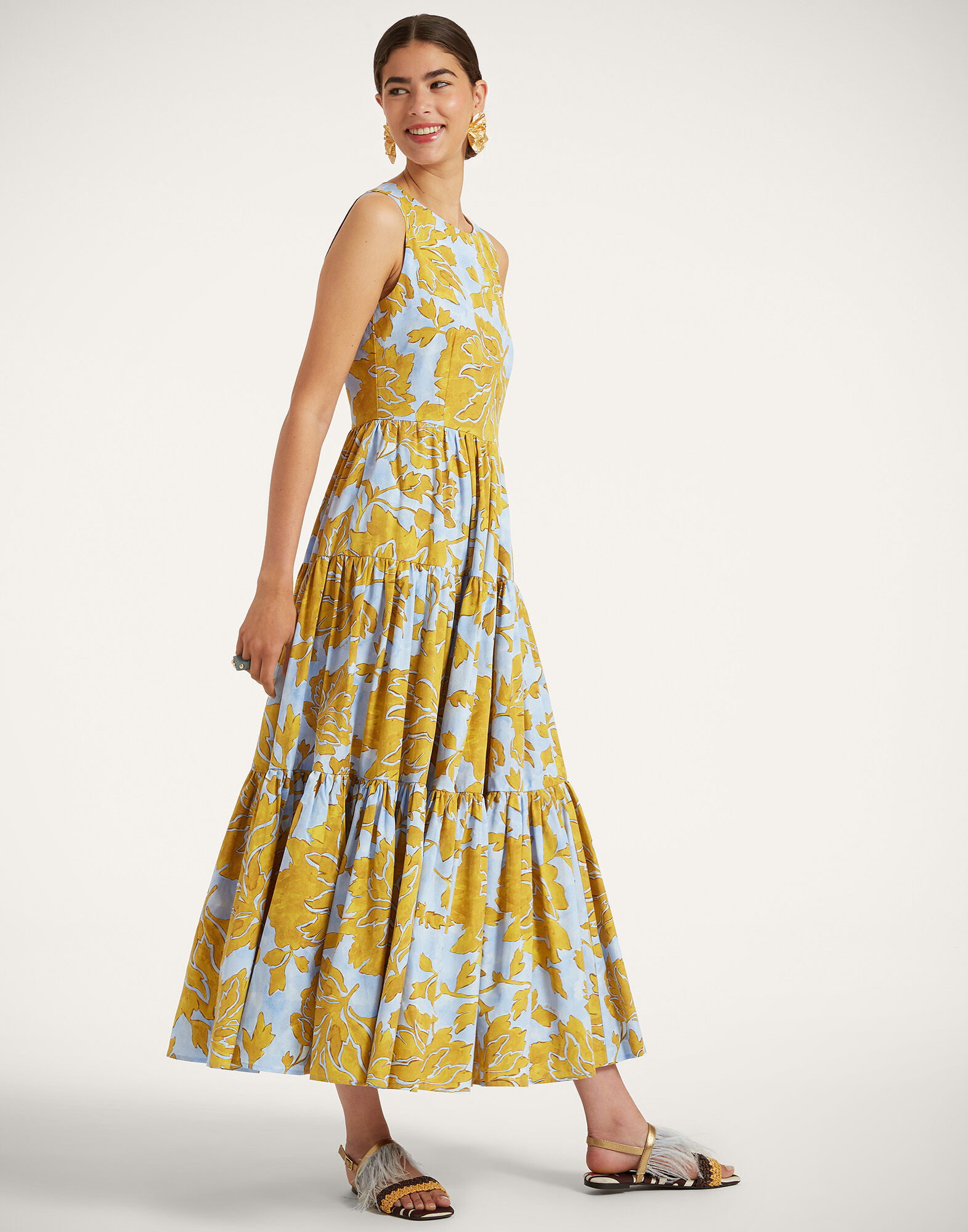 La DoubleJ Sleeveless Big Dress Tangle Light Blue DRE0185COT039TAN01BU01