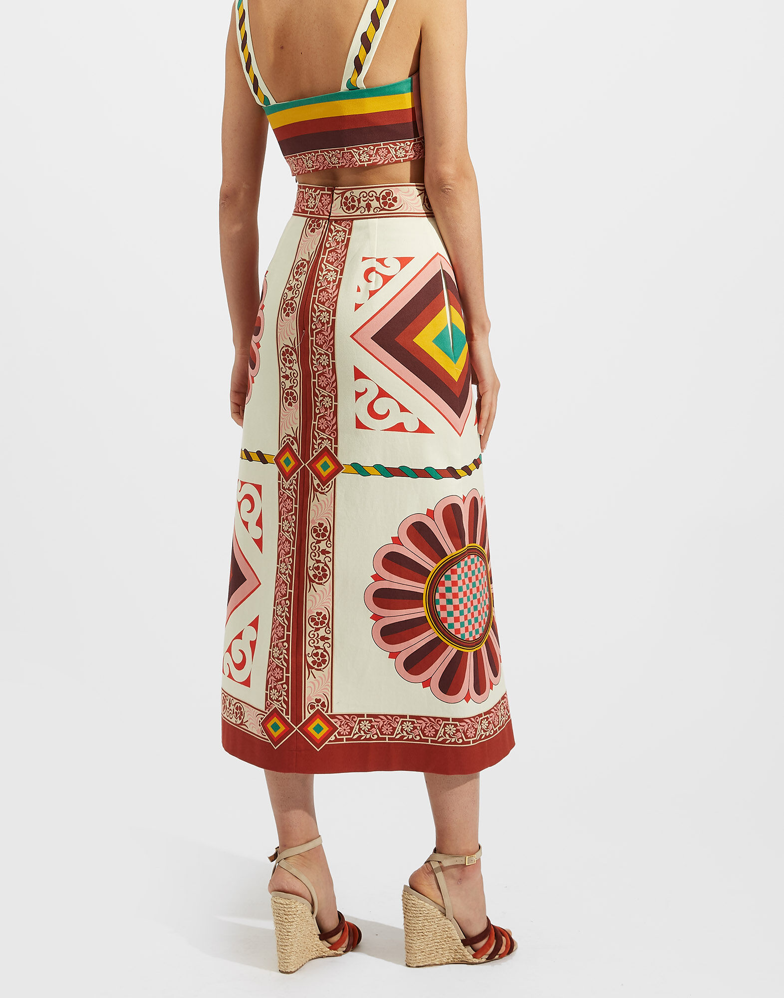 La DoubleJ Baia Skirt Macro Tiles Placed SKI0081COT037MAC01WH01