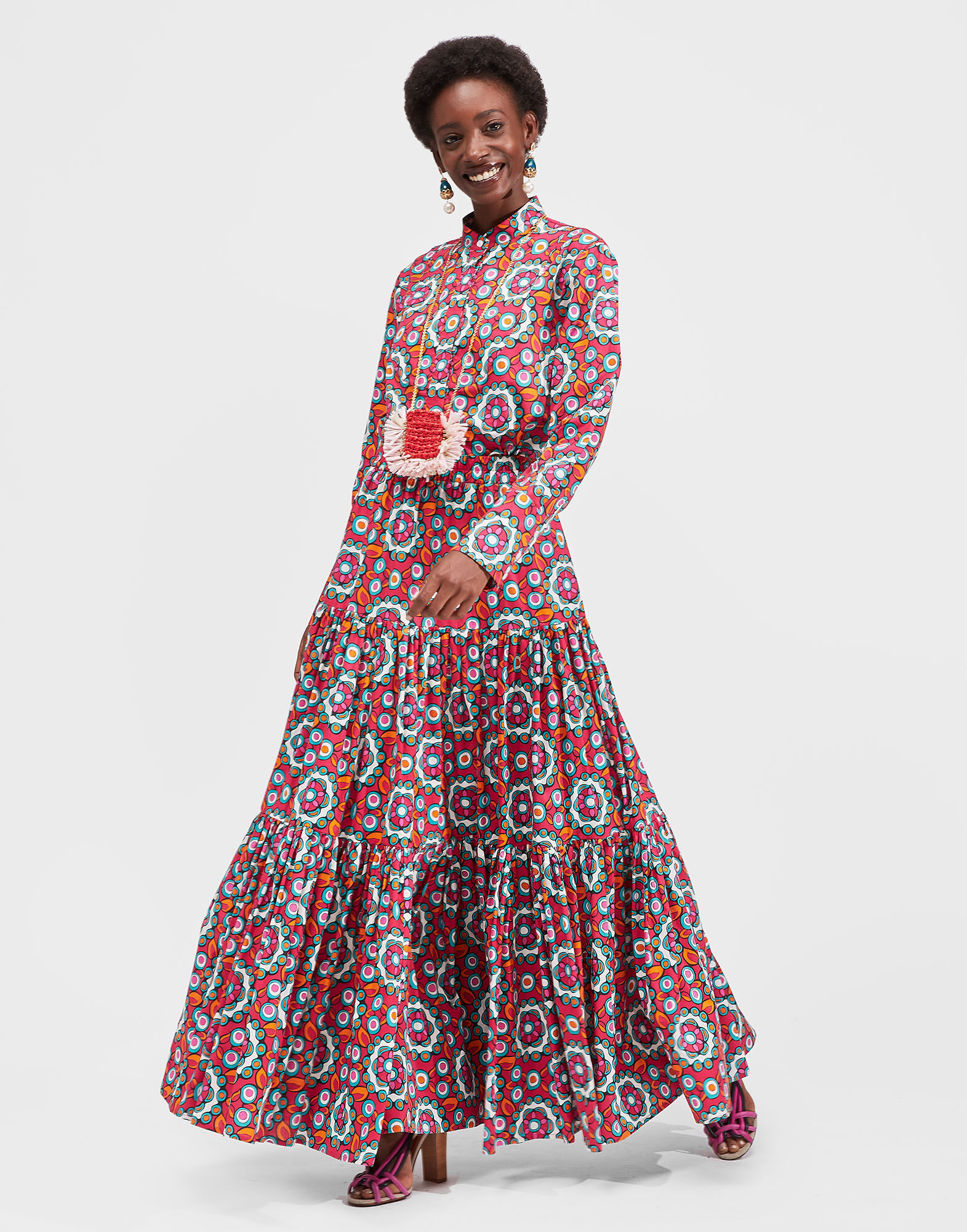 LaDoubleJ Big Skirt Kaleidoscope Fuxia SKI0001COT020KAL0004