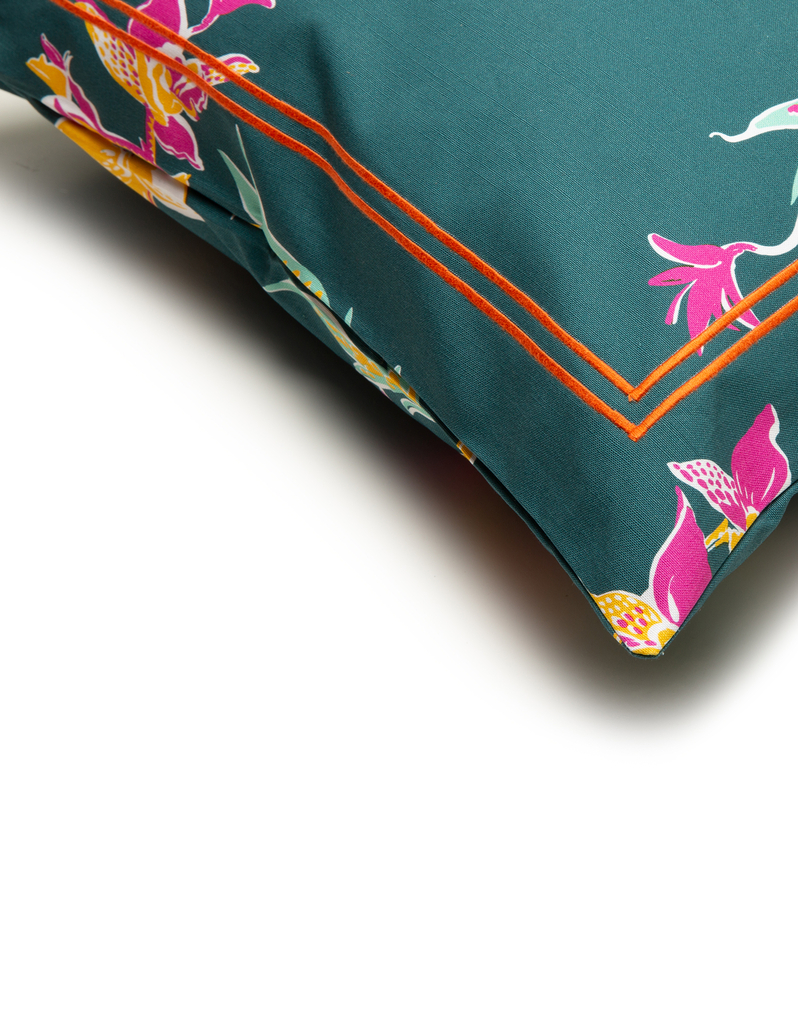 La DoubleJ Cushion Cover La DoubleJ Cushion Cover Orchidee Petrolio CUS0001COT011ORC0005