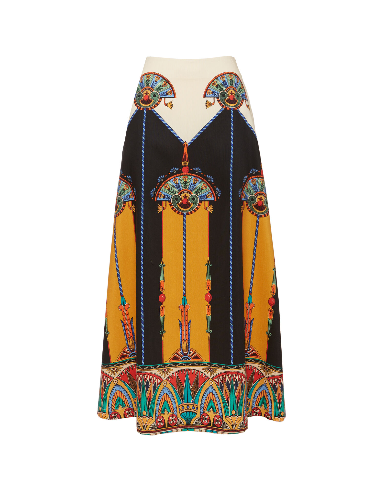 La DoubleJ A-Long Skirt Aswan Plac&eacute;e Ivory SKI0018CAD001ASW01WH04