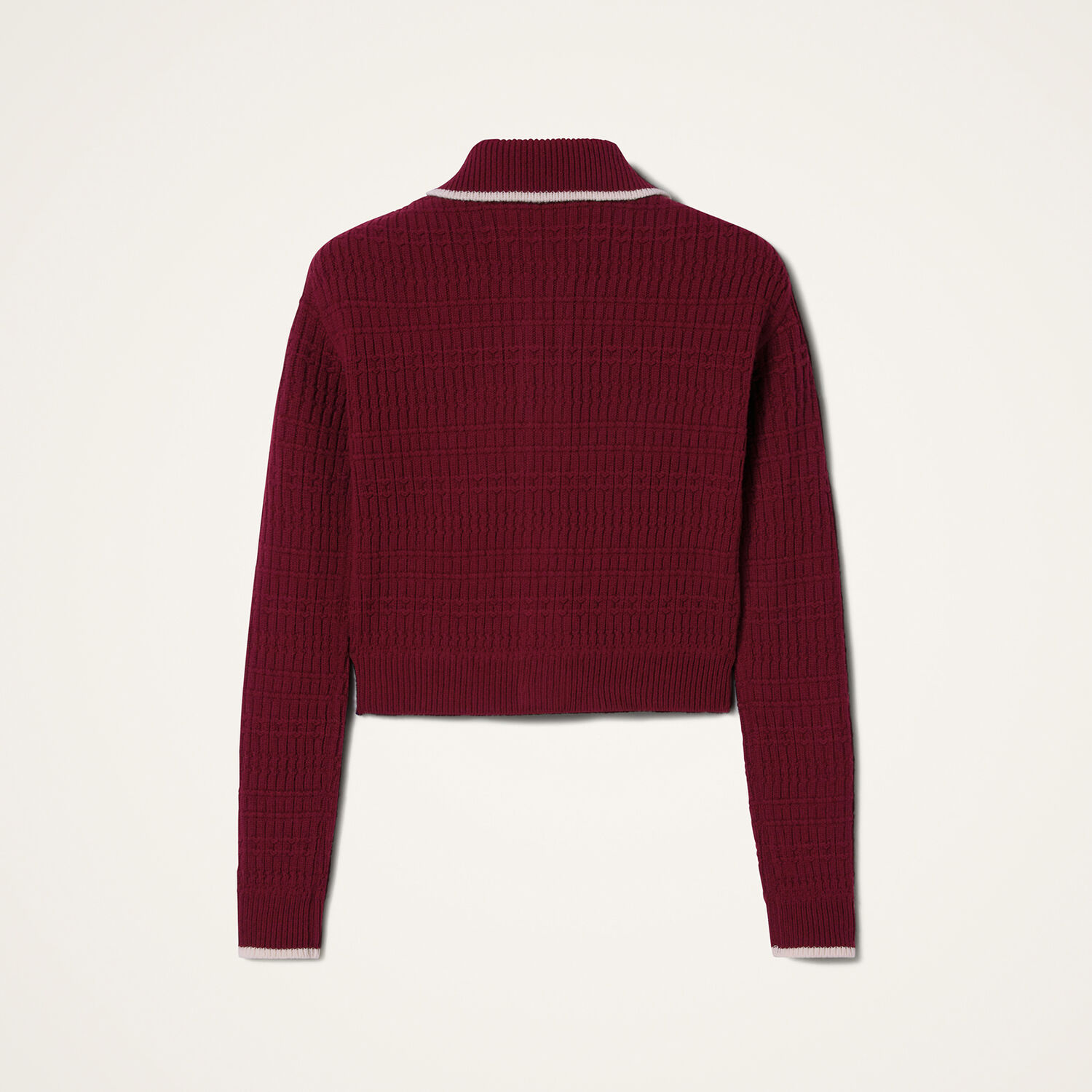 La Doublej Crochet Mini Cardigan In Burgundy