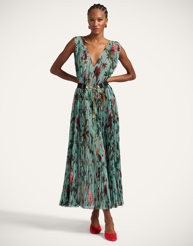 La DoubleJ Twirling Long Dress La DoubleJ Twirling Long Dress Zooflora Light Blue DRE0989TUL002ZOF02BU01