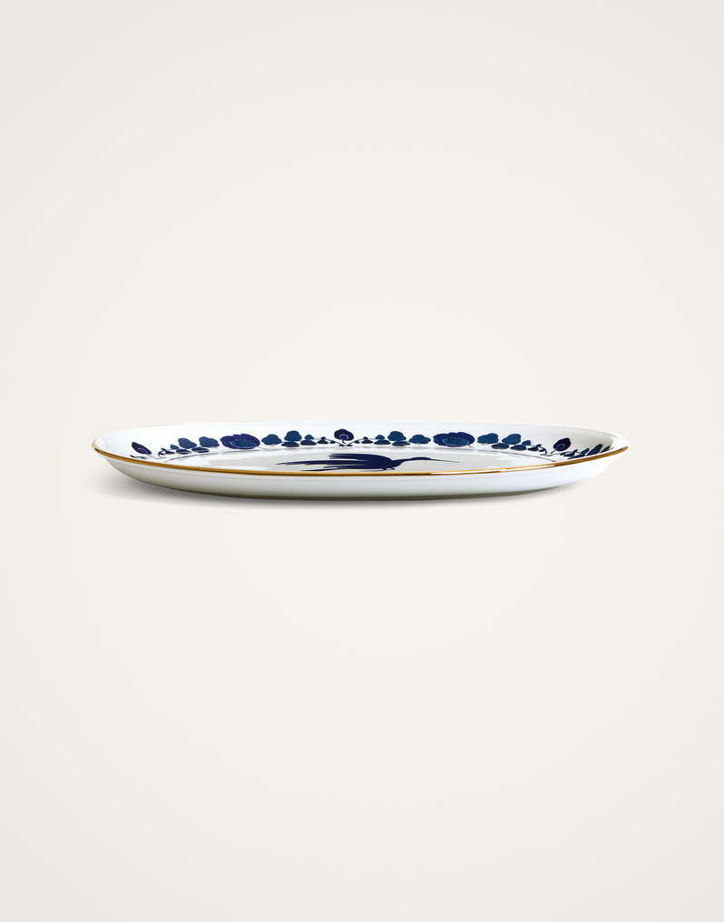 La DoubleJ Oval Platter La DoubleJ Oval Platter Wildbird Blue PLA0002CER001BIR01BU03