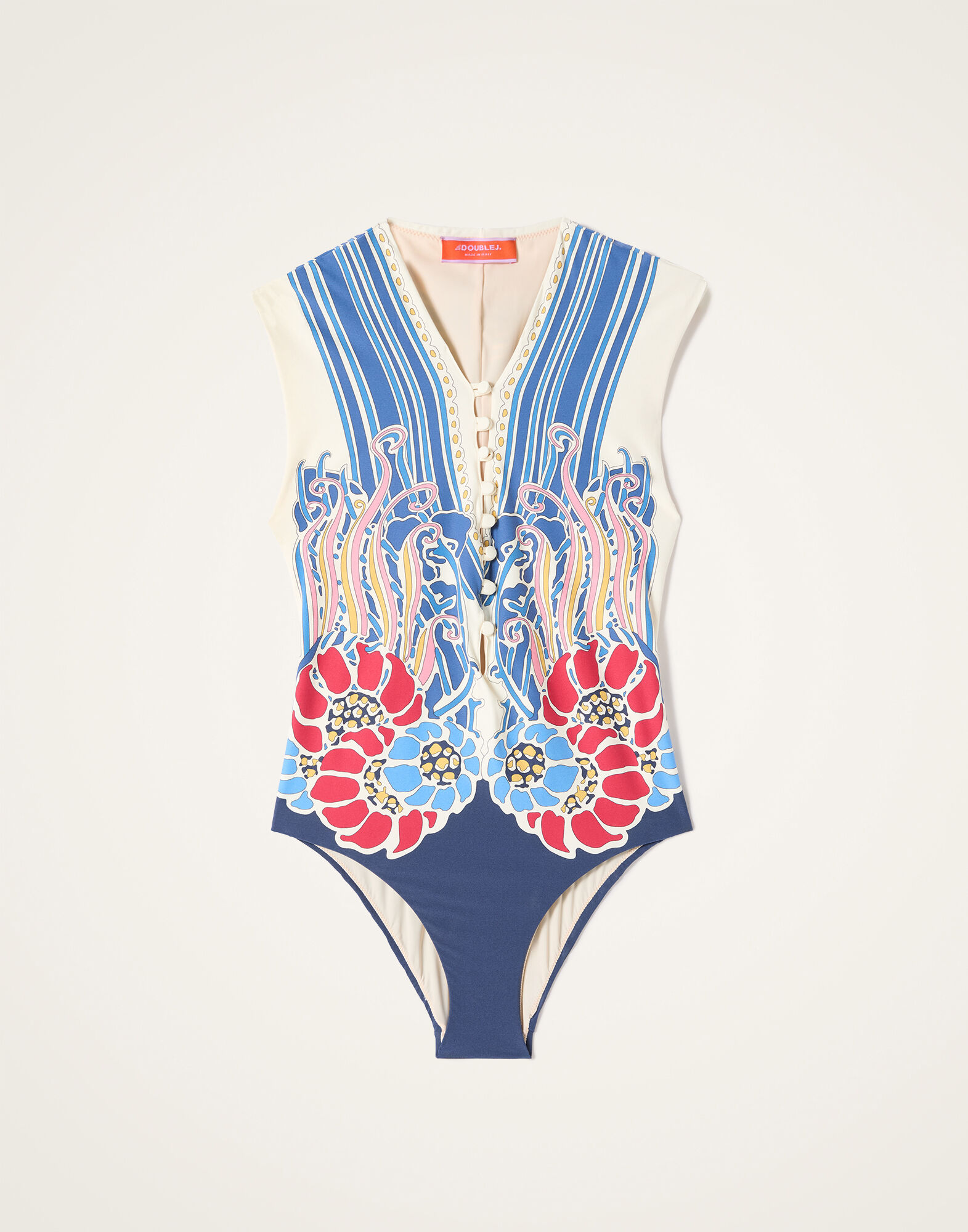 La DoubleJ Tutto Suit Lemuria Plac&eacute;e Blue SWI0092LYC006LEM02BU03