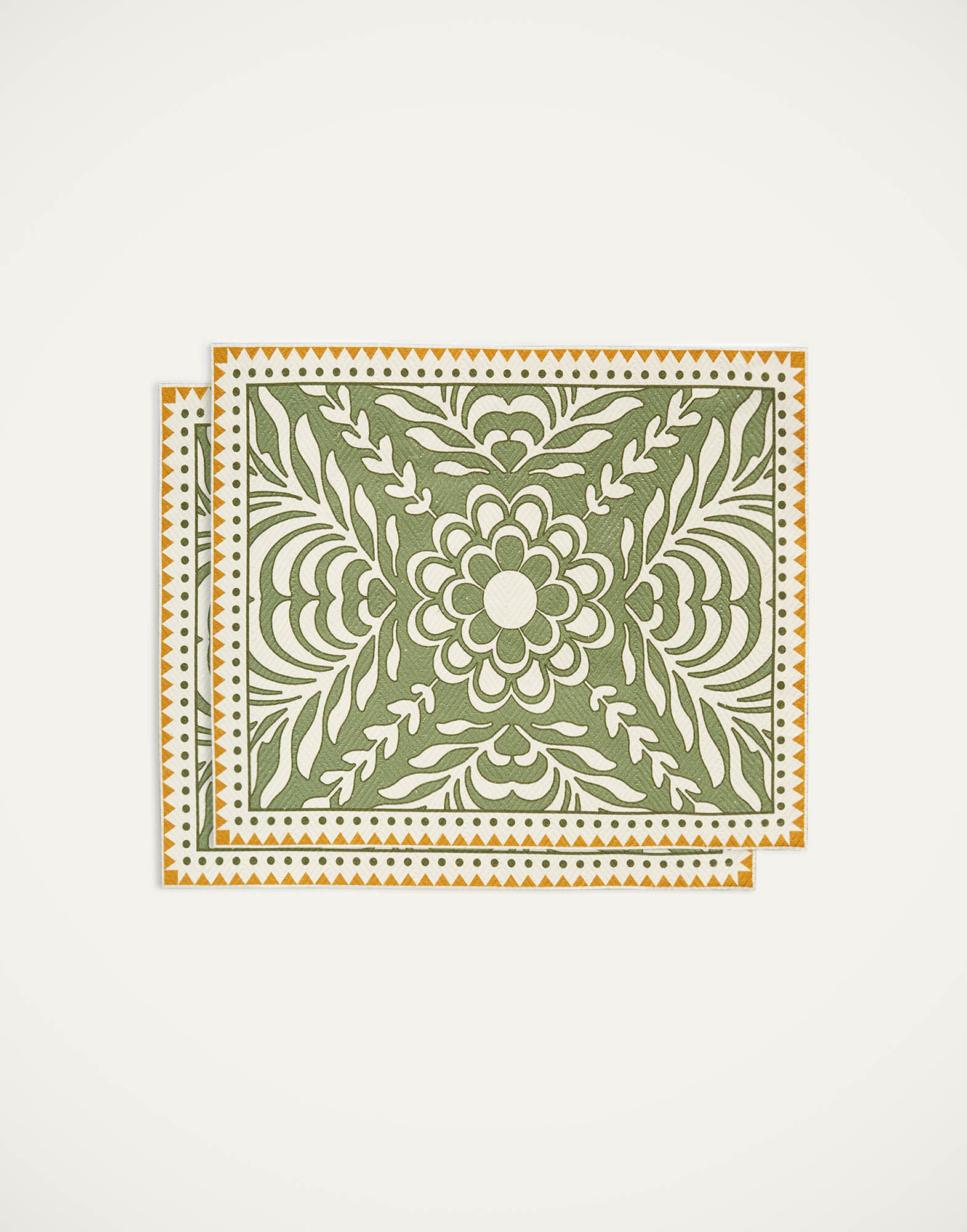 La DoubleJ Herringbone Placemats Set Of 2 Tudor Light Green PMT0015COT040TDR02GR01